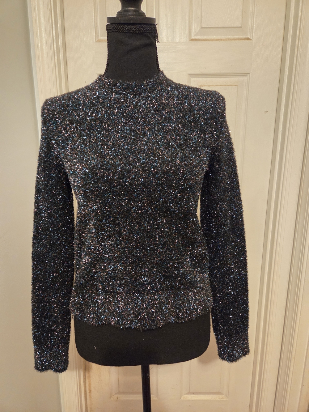 Banana Republic Black Shimmery Crew Neck Sweater